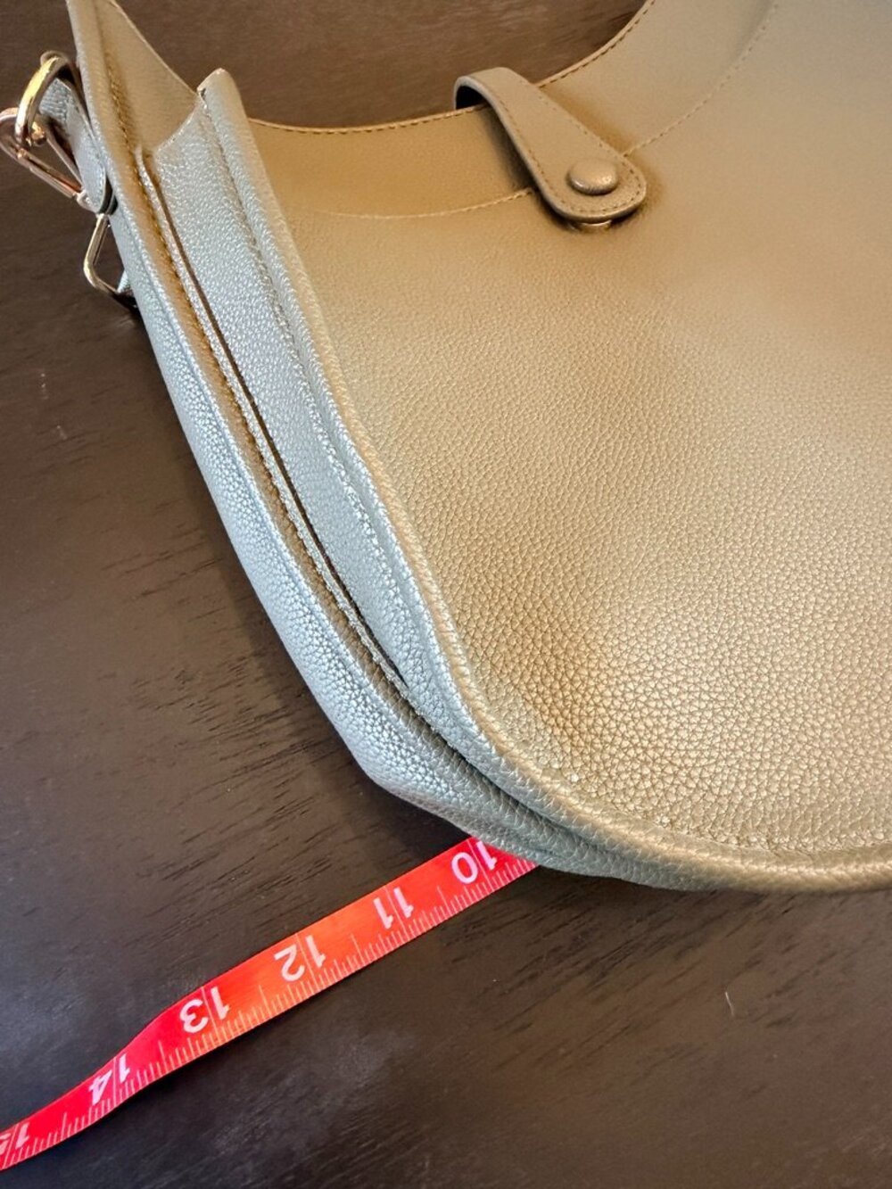 Ah-dorned Evelyne Messenger Crossbody Bag Taupe Khaki Green Strap - Picture 7 of 8